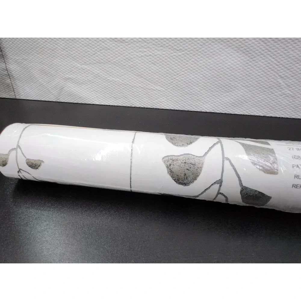 Wallpaper One Roll‎ York BW3943 Wisteria Black Metallic Paper 27in X 27ft